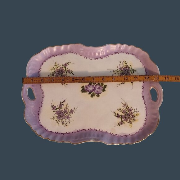 Royal Vienna Austria Hand Painted Porcelain Rectangular Serving Or Vanity Tray - Picture 5 of 6